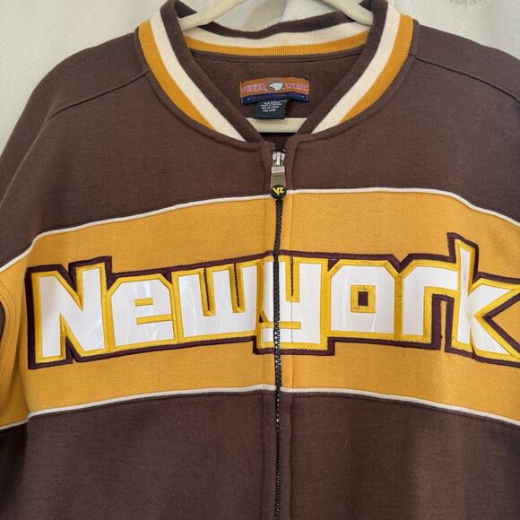 Veezo Wear RARE! Y2K ‘03’ New York Fleece Jacket Excellent Condition! LARGE Brwn - Picture 4 of 11